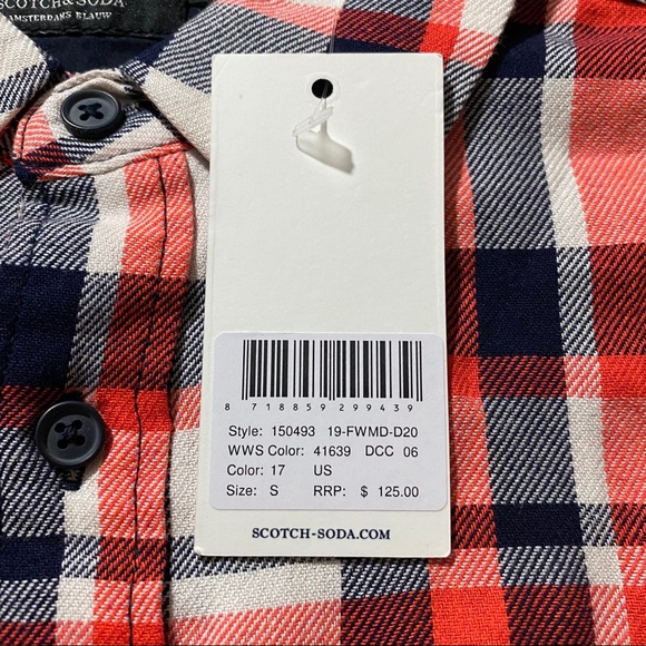 Scotch & Soda Men’s Plaid Button Down Shirt - Picture 7 of 13